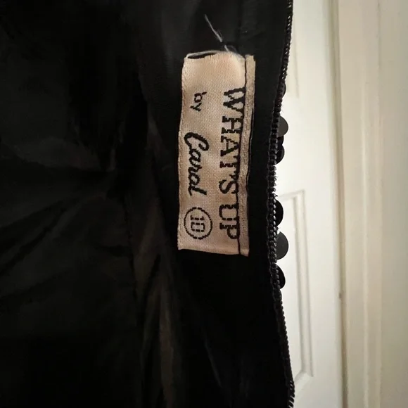 Vintage bombshell black sequin strapless gown VLV - Picture 4 of 5